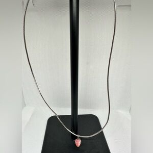 Mji Snake 925 Sterling Silver Chain with Heart Pendant
